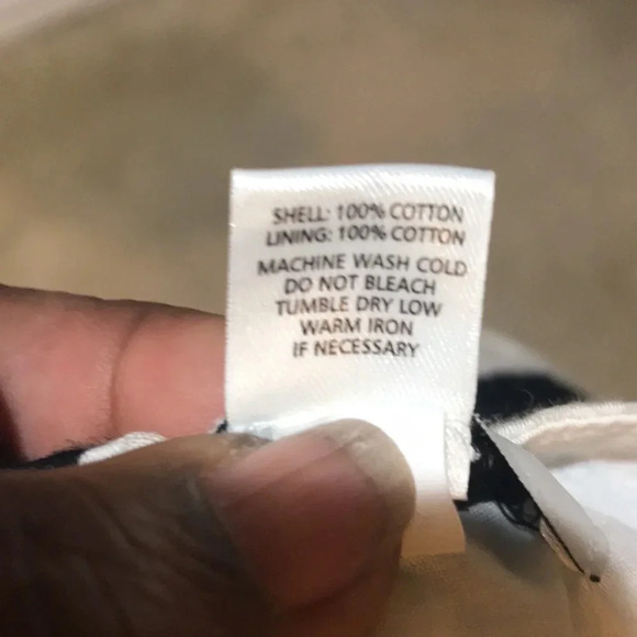 LOFT Black and White Floral Cotton Dress with Adjustable Straps & Ruffle Hem-8 - Picture 10 of 11